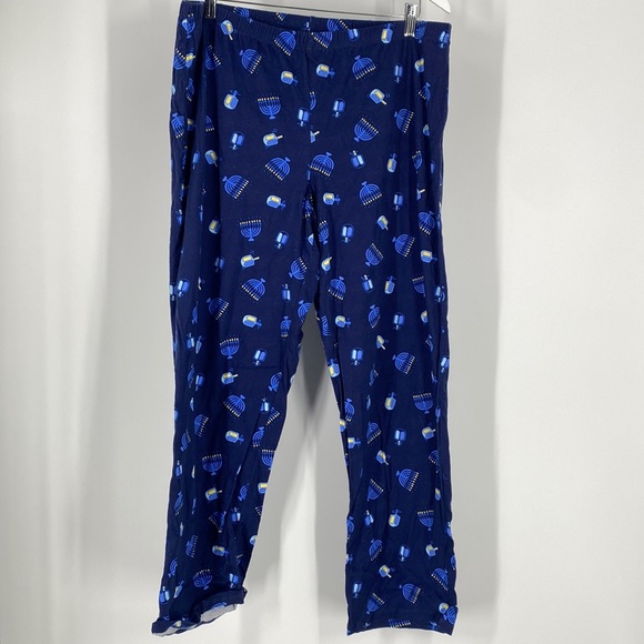 Family PJs Women's Hanukkah Print Pajama Pants Bottom Blue Size Large $40 NWT - Picture 1 of 3